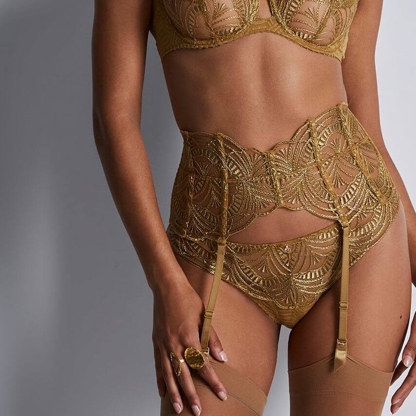 Aubade Ethnic Vibes Waistcincher 2B52 in Sublime Bronze-Garter Belt-Aubade-Sublime Bronze-XSmall-Anna Bella Fine Lingerie, Reveal Your Most Gorgeous Self!