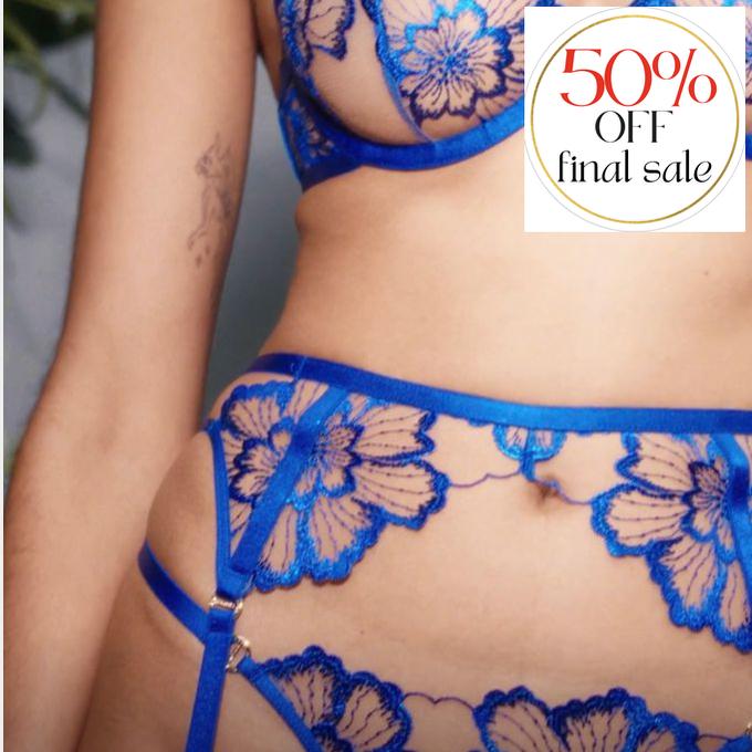 Bluebella Catalina Thigh Suspender In Egyptian Blue 42213  Anna Bella Fine  Lingerie