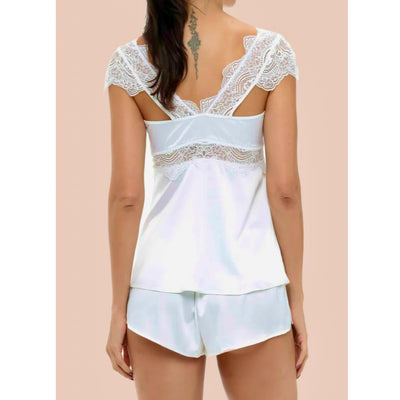 Ellipse Romantic People Connection Babydoll Set 191294-Loungewear-Ellipse-White-Small-Anna Bella Fine Lingerie, Reveal Your Most Gorgeous Self!