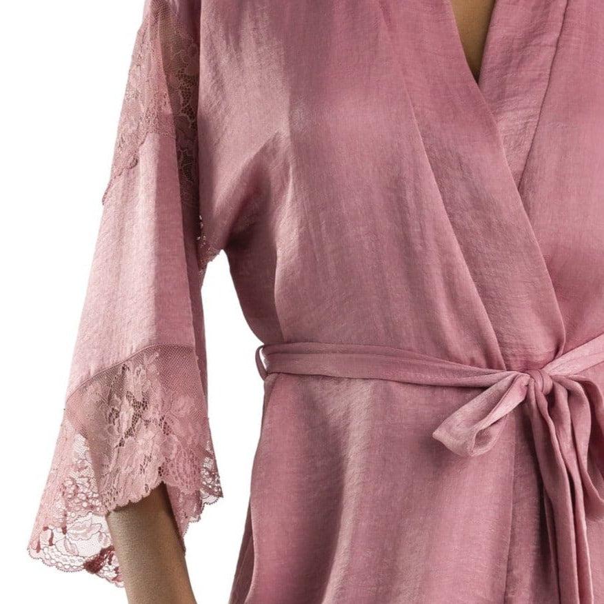 Jonquil Evelyn Wrap in Rose Bruyere EVN030-Robes-Jonquil in Bloom-Rose Bruyere-XSmall/Small-Anna Bella Fine Lingerie, Reveal Your Most Gorgeous Self!