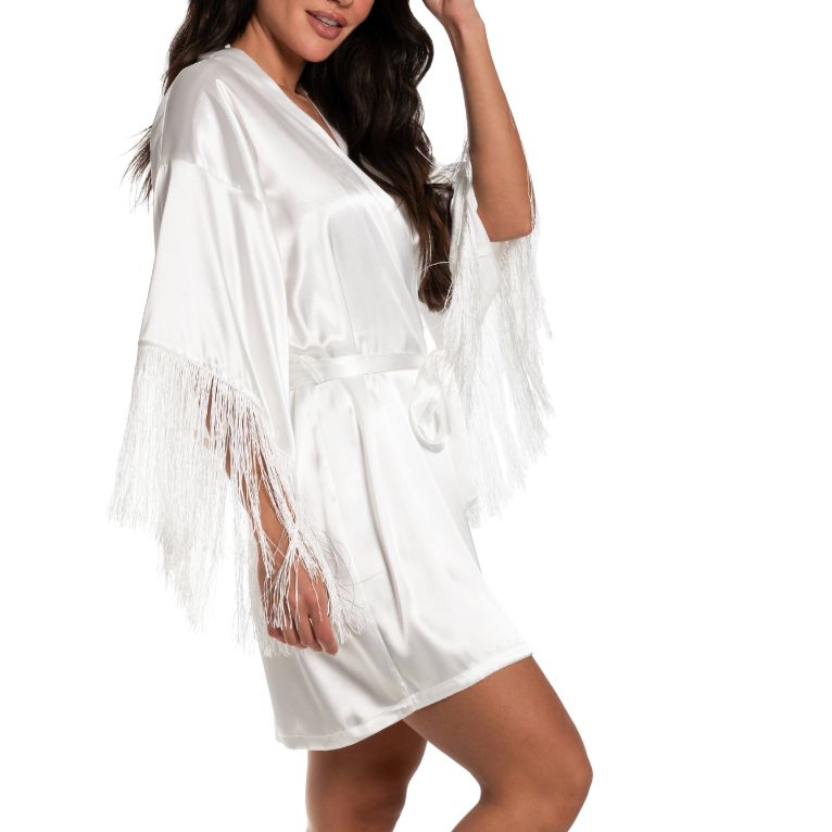Jonquil Juliet Fringe Wrap JUE031 in Ivory-Robes-Jonquil in Bloom-Ivory-XSmall/Small-Anna Bella Fine Lingerie, Reveal Your Most Gorgeous Self!