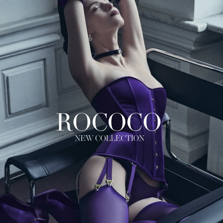 Maison Close Rococo Corset with Suspenders in Purple 564316  Anna Bella  Fine Lingerie