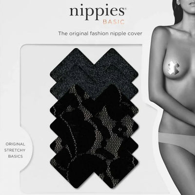 Nippies Black Cross Nipple Covers-Accessories-B-SIX-Black-One Size-Anna Bella Fine Lingerie, Reveal Your Most Gorgeous Self!