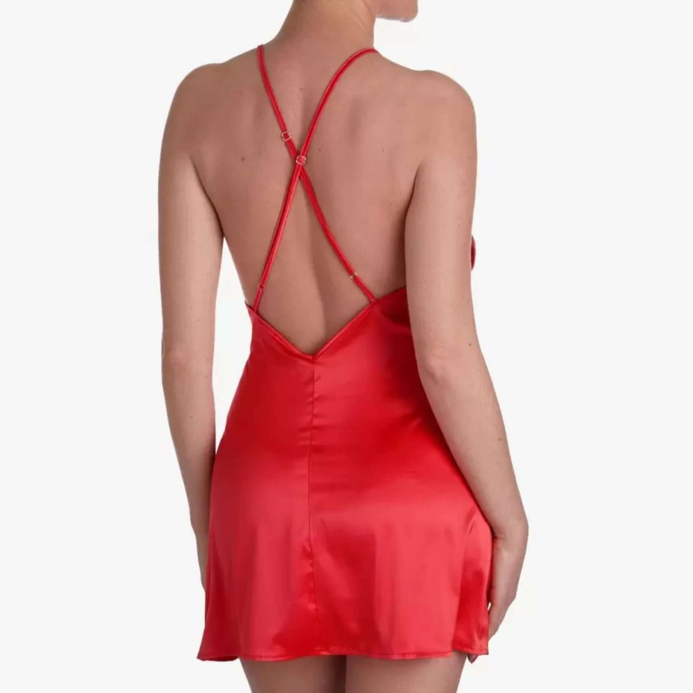Ajour Gelato Satin Chemise in Red K4A-Loungewear-Ajour-Red-XSmall-Anna Bella Fine Lingerie, Reveal Your Most Gorgeous Self!
