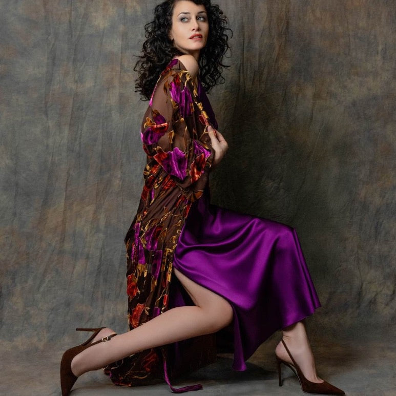 Christine Carmen Long Robe CRM8700 in Carmen Print