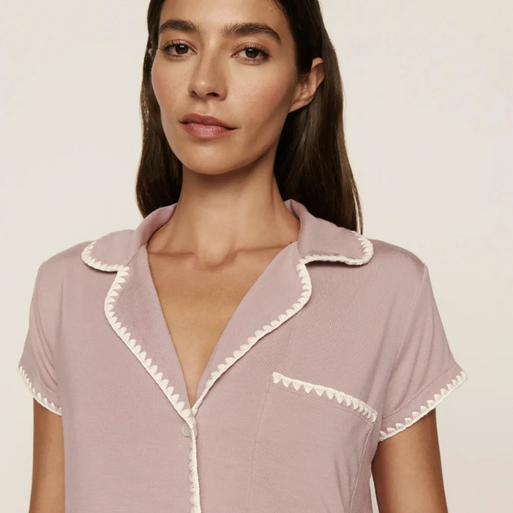 Eberjey Frida Shortie PJ Set PJ2018 in Woodrose/Ivory