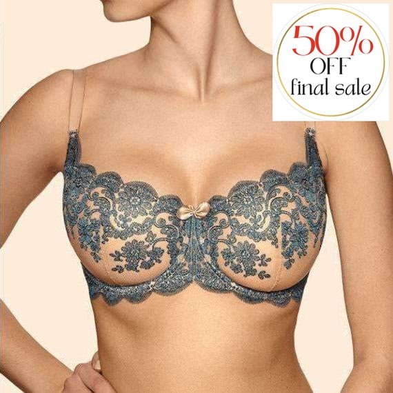 Ajour Amarula UW Bra bm7-Bras-Ajour-Nude/Turquoise-32-C-Anna Bella Fine Lingerie, Reveal Your Most Gorgeous Self!