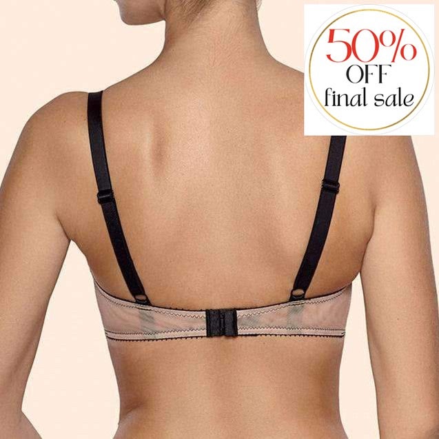 Ajour Angelina Soft Full Cup Bra with UW BM77-Anna Bella Fine Lingerie-Beige / Black-34-E