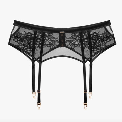 Ajour Arganzuela Garter Belt PJ21-Anna Bella Fine Lingerie-Black-Small-