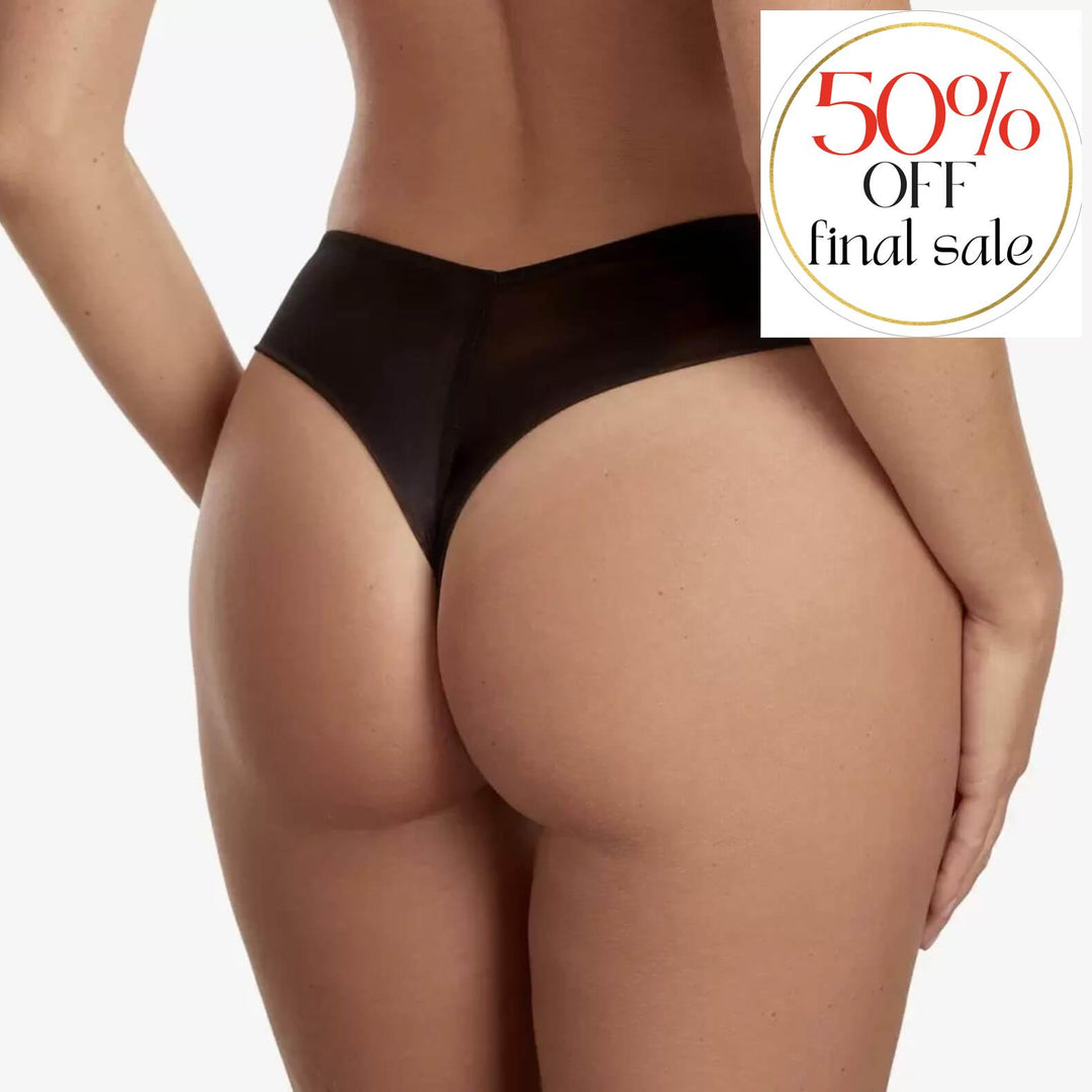 Ajour Arganzuela Seamless Brazilian Thong C176-Panties-Ajour-Black-XSmall-Anna Bella Fine Lingerie, Reveal Your Most Gorgeous Self!