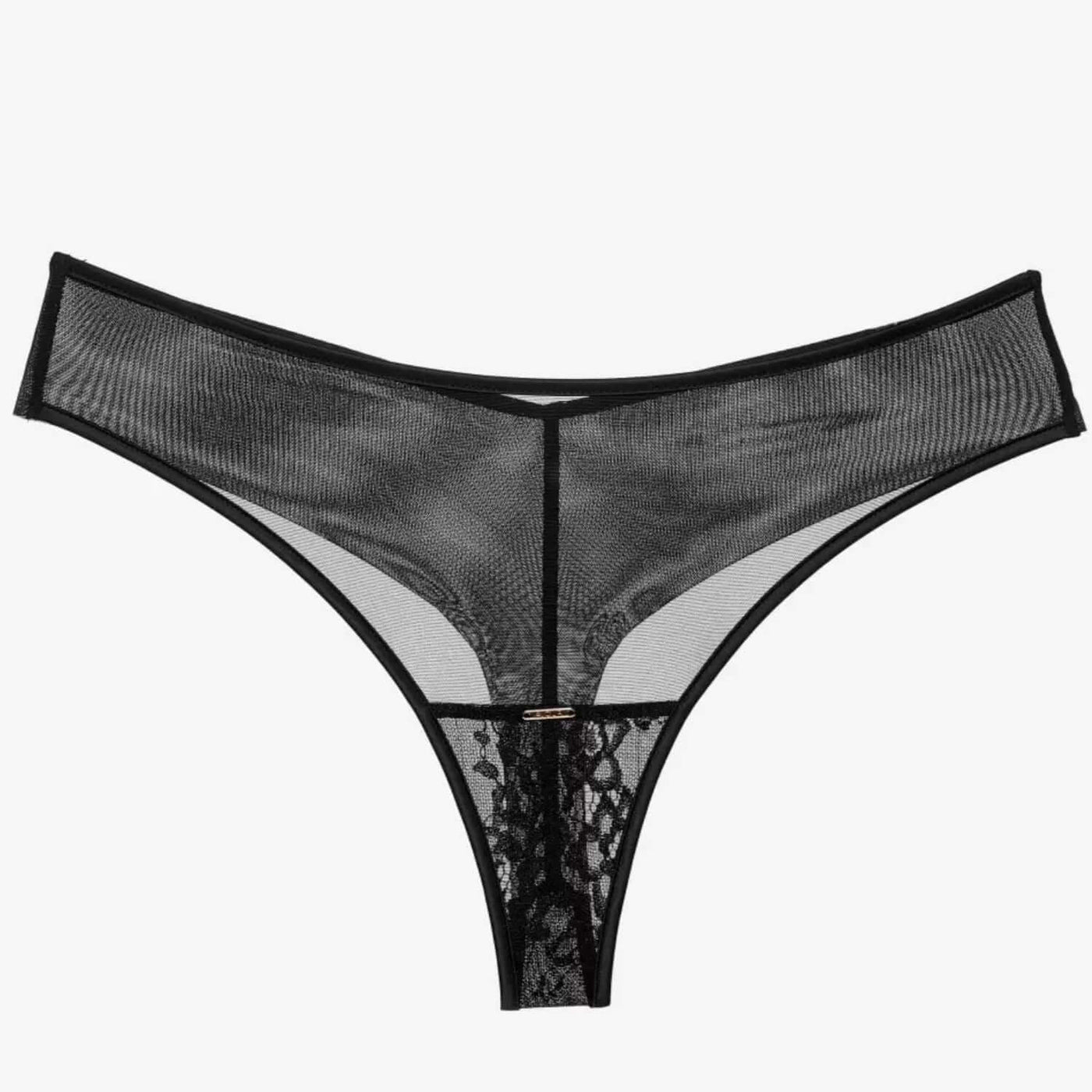 Ajour Arganzuela Seamless Brazilian Thong C176-Anna Bella Fine Lingerie-Black-XSmall-