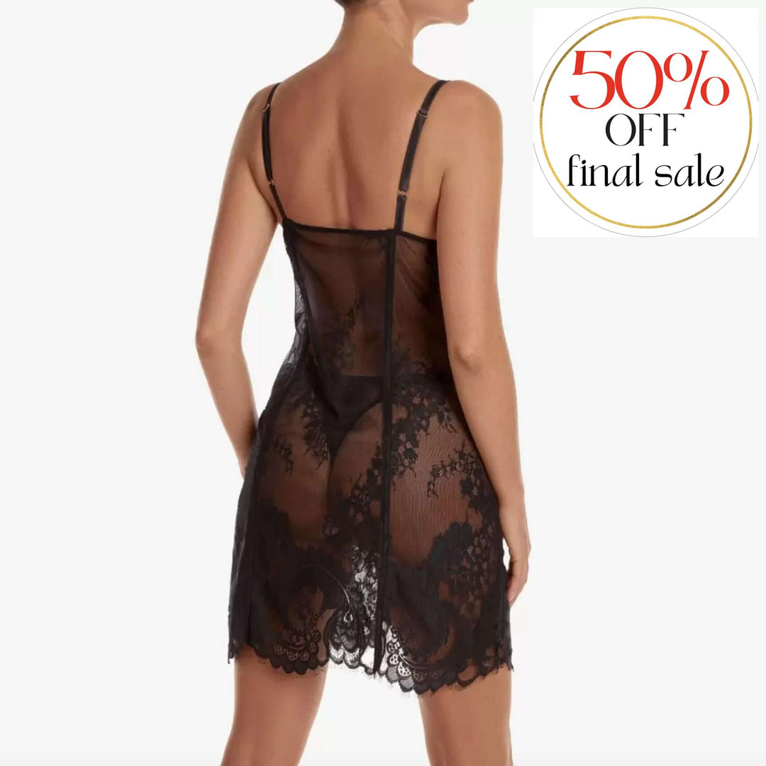 Ajour Arganzuela Underwire Mesh Chemise K11-Anna Bella Fine Lingerie-Black-XSmall-