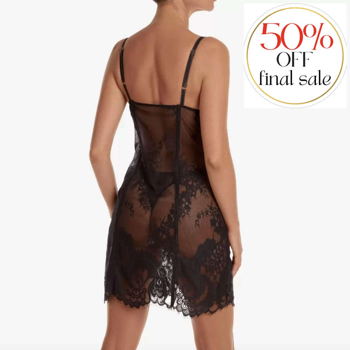 Ajour Arganzuela Underwire Mesh Chemise K11-Anna Bella Fine Lingerie-Black-XSmall-