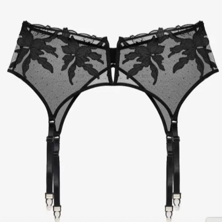 Ajour Astralis Garter Belt PJ1-Anna Bella Fine Lingerie-Black-XSmall-