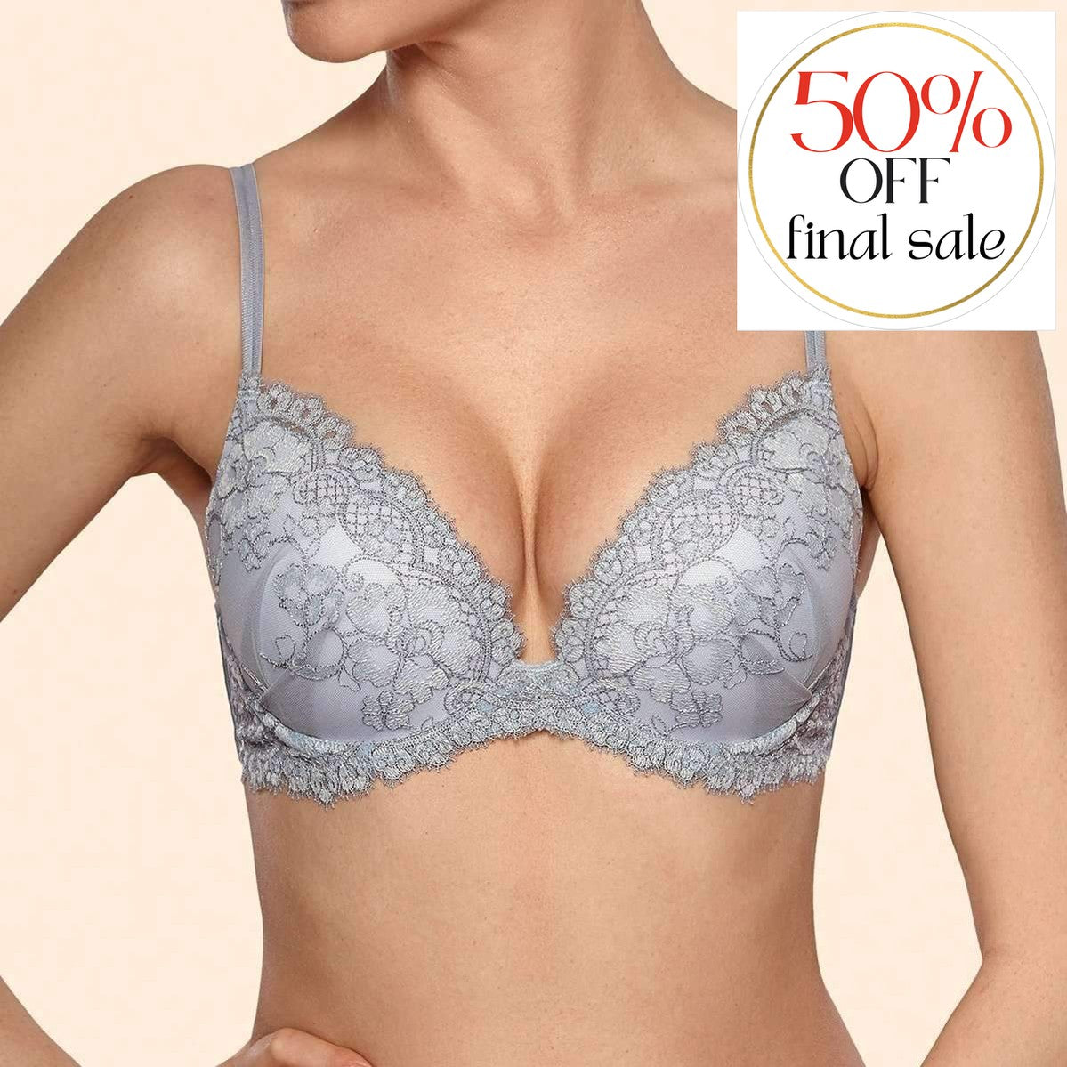 Ajour Calypso Padded Push Up Bra BP62-Anna Bella Fine Lingerie-Ice Grey-32-C