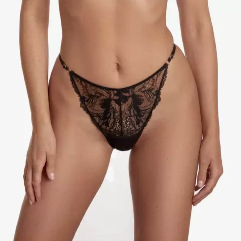 Ajour Campo Del Moro Lace G-String C226-Anna Bella Fine Lingerie-Black-XSmall-