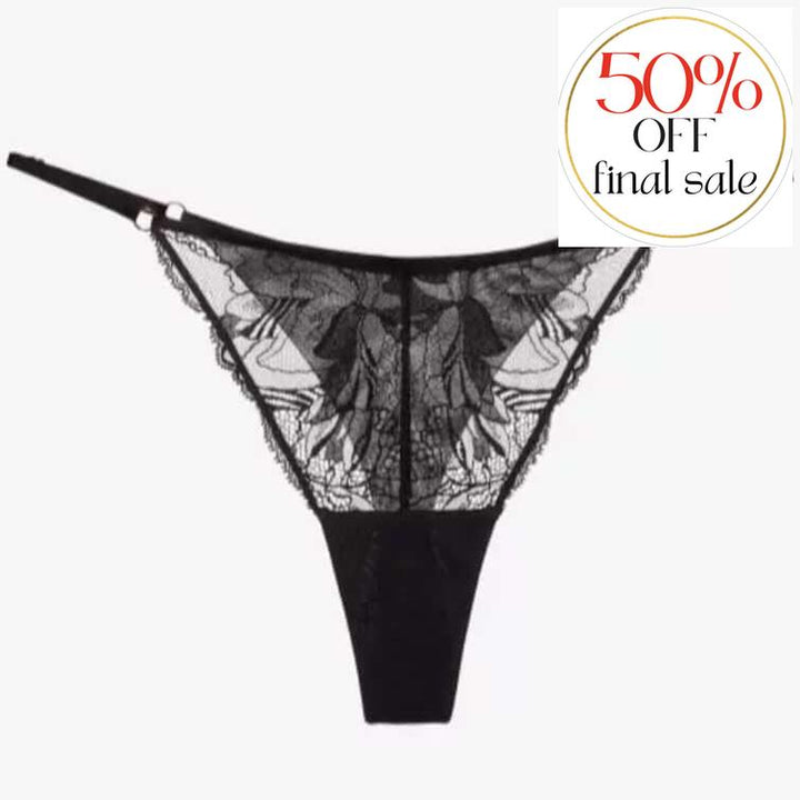 Ajour Campo Del Moro Lace G-String C226-Panties-Ajour-Black-XSmall-Anna Bella Fine Lingerie, Reveal Your Most Gorgeous Self!