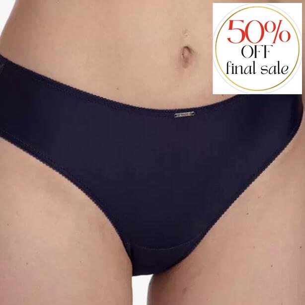 Ajour Capricieux Lace Back Panties T8 in Dark Blue-Anna Bella Fine Lingerie-Dark Blue-Medium-