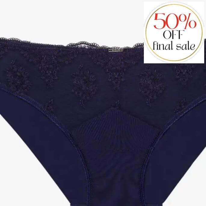 Ajour Capricieux Seamless Back Panty T88 in Dark Blue-Anna Bella Fine Lingerie-Dark Blue-Small-