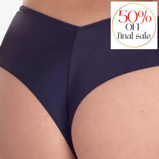 Ajour Capricieux Seamless Back Thongs C170 in Dark Blue-Panties-Ajour-Dark Blue-XSmall-Anna Bella Fine Lingerie, Reveal Your Most Gorgeous Self!