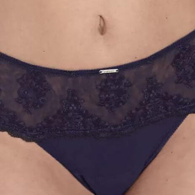 Ajour Capricieux Seamless Back Thongs C170 in Dark Blue-Panties-Ajour-Dark Blue-XSmall-Anna Bella Fine Lingerie, Reveal Your Most Gorgeous Self!