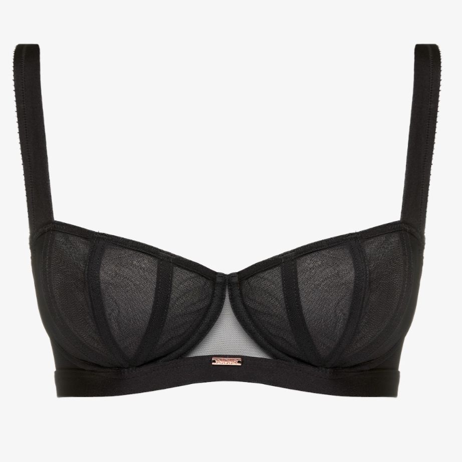 Ajour Carnaby Demi Balconette Bra BM101-Bras-Ajour-Black-32-B-Anna Bella Fine Lingerie, Reveal Your Most Gorgeous Self!