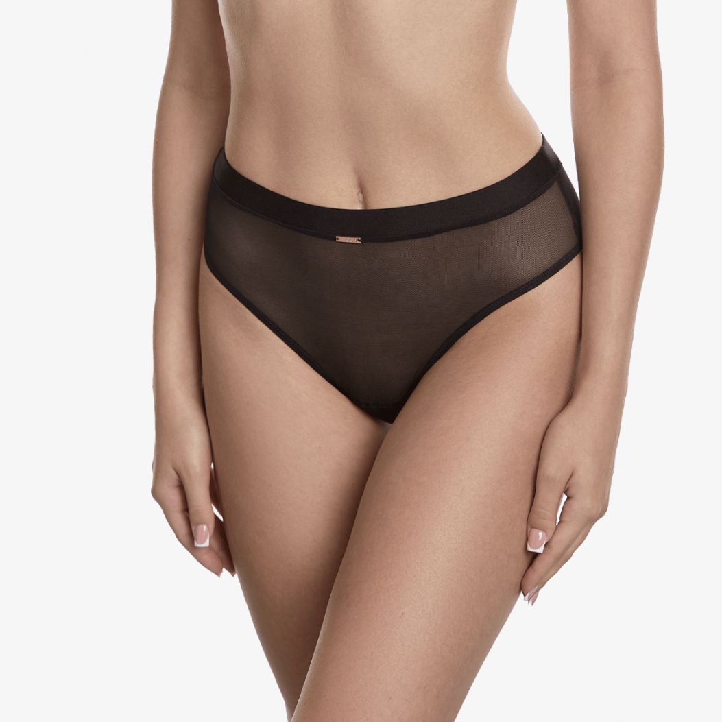 Ajour Carnaby High Waist Panties T7-Anna Bella Fine Lingerie-Black-Small-