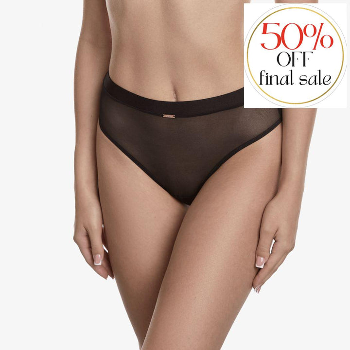 Ajour Carnaby High Waist Panties T7-Panties-Ajour-Black-Small-Anna Bella Fine Lingerie, Reveal Your Most Gorgeous Self!