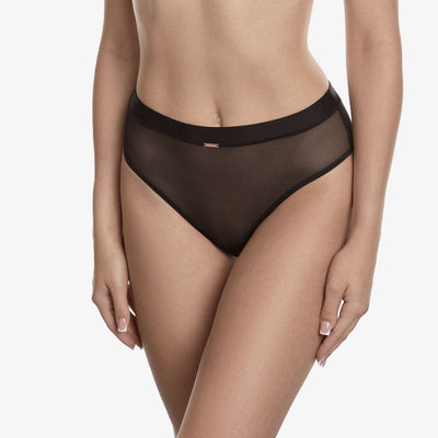 Ajour Carnaby High Waist Panties T7-Panties-Ajour-Black-Small-Anna Bella Fine Lingerie, Reveal Your Most Gorgeous Self!