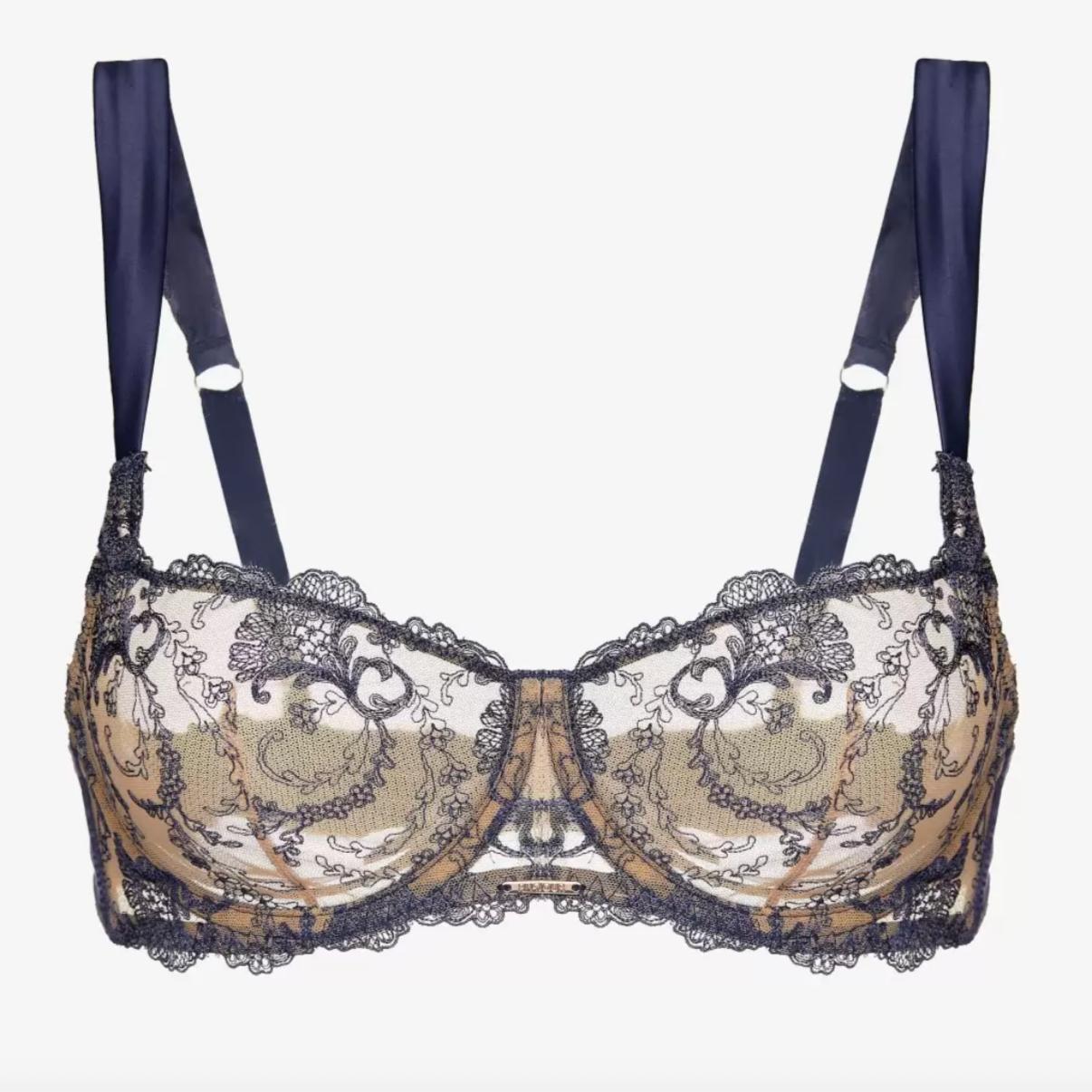 Ajour Celestial UW Bra with Vertical Seam BM7-Bras-Ajour-Indigo-32-D-Anna Bella Fine Lingerie, Reveal Your Most Gorgeous Self!