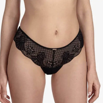 Ajour Delicieux Brazilian Thong Panty C173-Panties-Ajour-Black-XSmall-Anna Bella Fine Lingerie, Reveal Your Most Gorgeous Self!