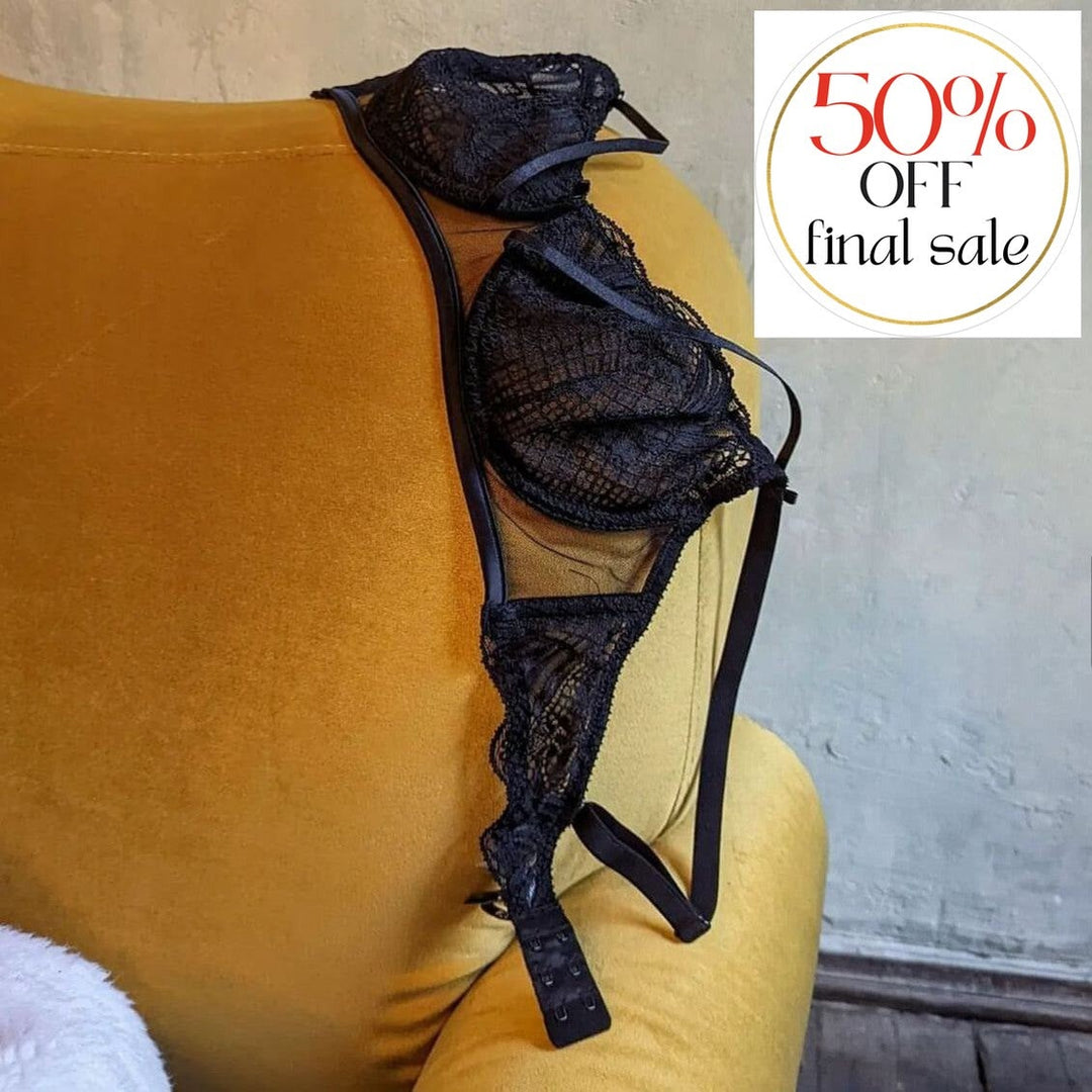 Ajour Delicieux Underwire Bra with Vertical Seam BM7-Bras-Ajour-Black-34-B-Anna Bella Fine Lingerie, Reveal Your Most Gorgeous Self!