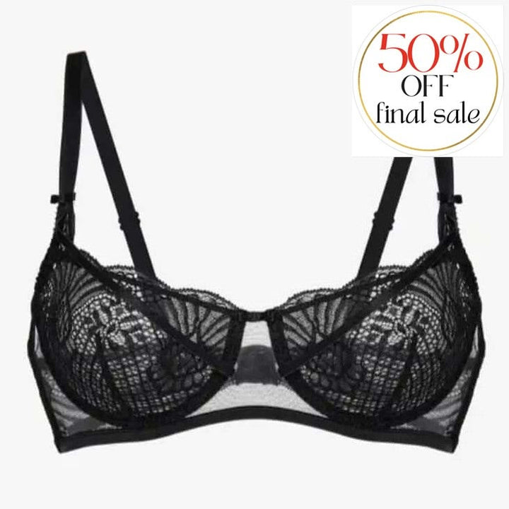 Ajour Delicieux Underwire Bra with Vertical Seam BM7-Bras-Ajour-Black-34-B-Anna Bella Fine Lingerie, Reveal Your Most Gorgeous Self!