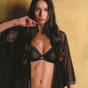 Ajour Enjoue Sheer Demi Bra BM5-Bras-Ajour-Black-32-B-Anna Bella Fine Lingerie, Reveal Your Most Gorgeous Self!