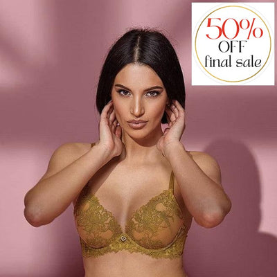 Ajour Fantasy UW Padded Push Up Bra BP62-Anna Bella Fine Lingerie-Mustard-32-B