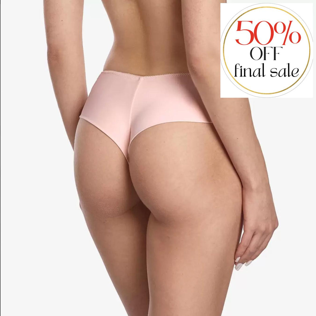 Ajour Fleur Seamless Back Thong C179 in Powder-Panties-Ajour-Powder-XSmall-Anna Bella Fine Lingerie, Reveal Your Most Gorgeous Self!