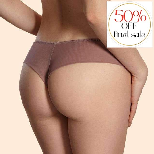 Ajour Florence Thong C170-Panties-Ajour-Cappuccino-XSmall-Anna Bella Fine Lingerie, Reveal Your Most Gorgeous Self!