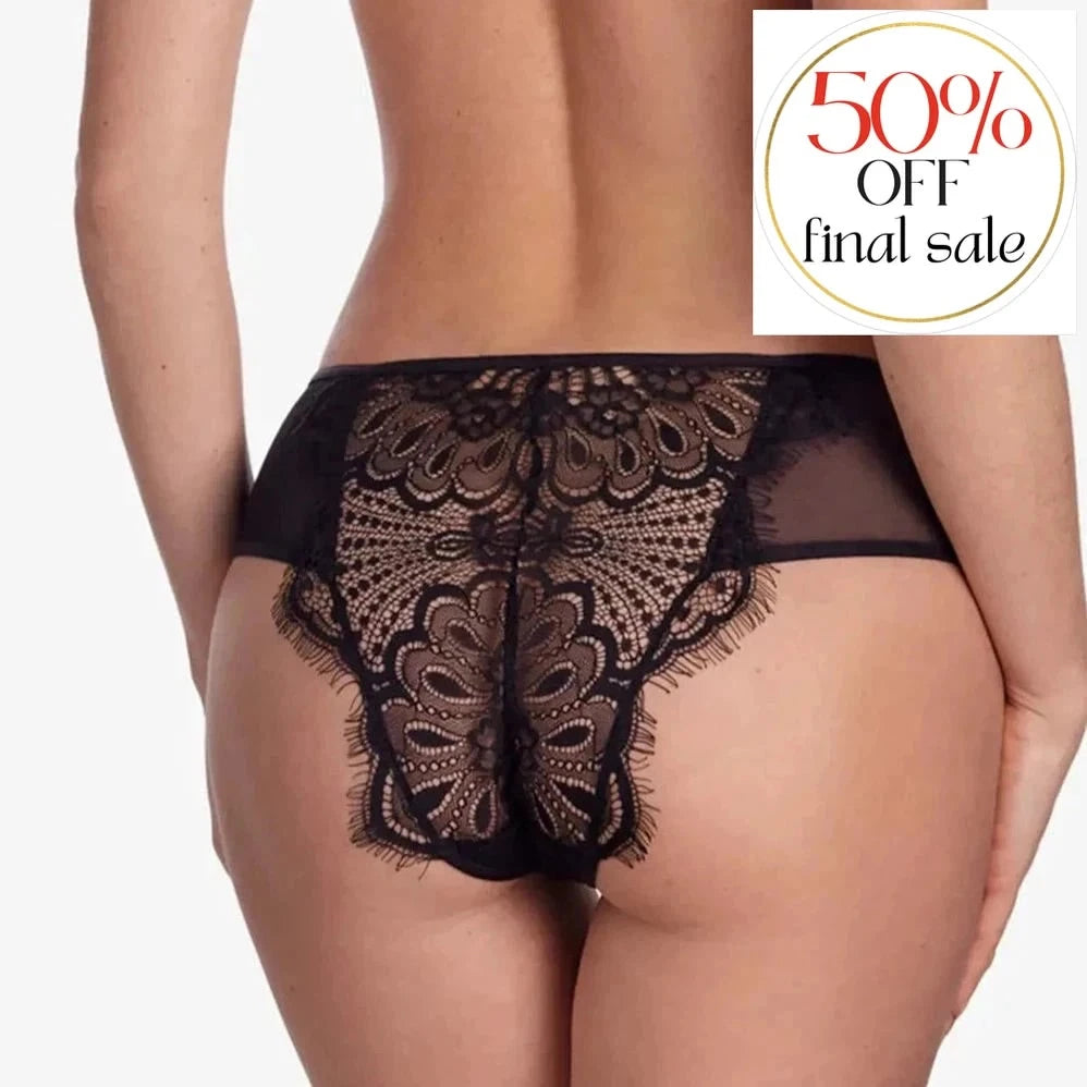 Ajour Frappe Lace Panties T173-Anna Bella Fine Lingerie-Black-XSmall-