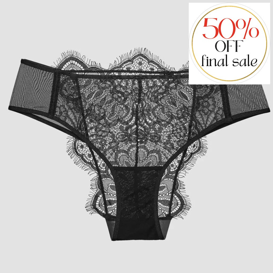 Ajour Frappe Lace Panties T173-Panties-Ajour-Black-XSmall-Anna Bella Fine Lingerie, Reveal Your Most Gorgeous Self!
