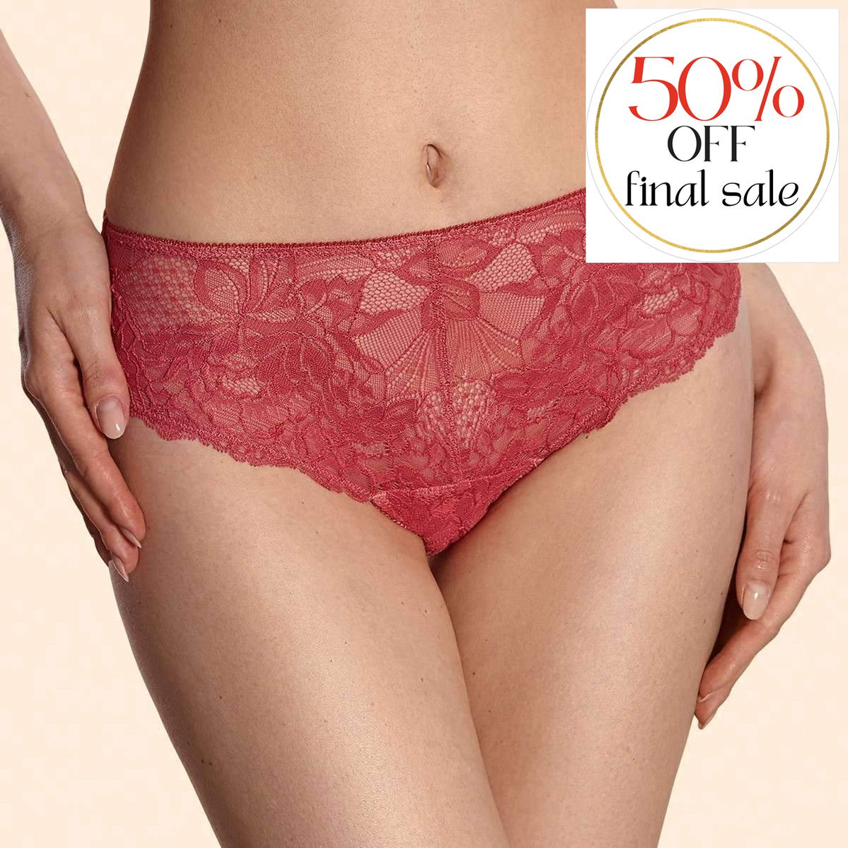 Ajour Galatea Lace Panties T8-Anna Bella Fine Lingerie-Coral-Small-