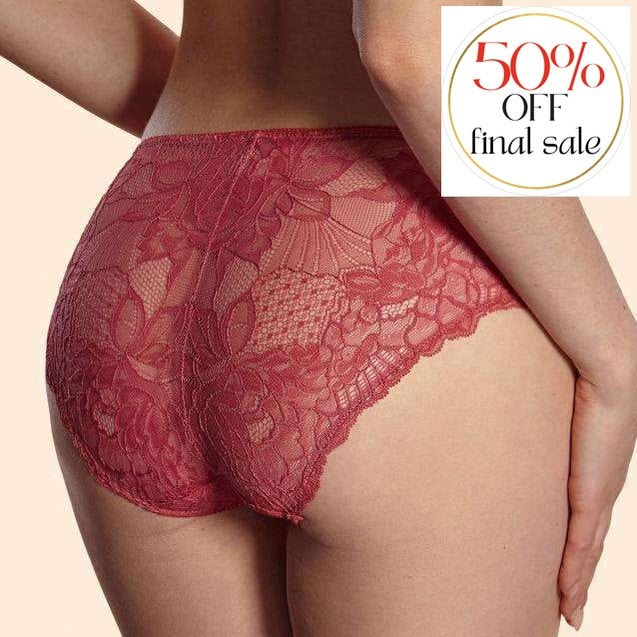 Ajour Galatea Lace Panties T8-Panties-Ajour-Coral-Small-Anna Bella Fine Lingerie, Reveal Your Most Gorgeous Self!