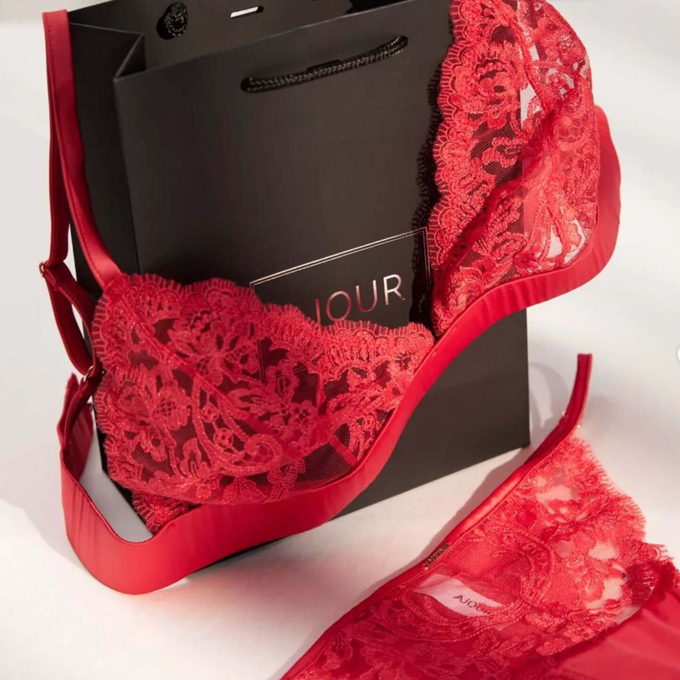 Ajour Gelato Lace Bralette in Red BM4-Anna Bella Fine Lingerie-Red-XSmall-