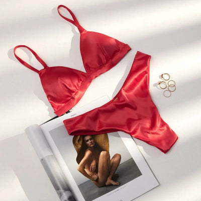 Ajour Gelato Satin Bralette with Inserts in Red BM4A-Anna Bella Fine Lingerie-Red-Small-