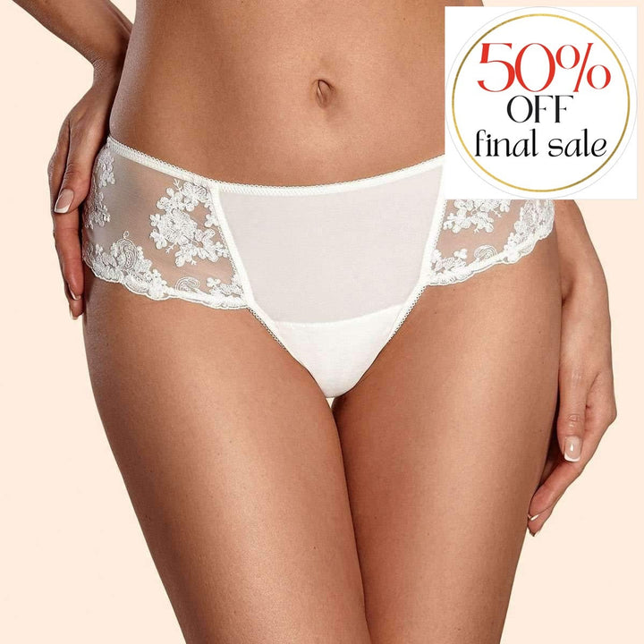 Ajour Graciosa Brazillian Thong C179-Panties-Ajour-Vanilla-XSmall-Anna Bella Fine Lingerie, Reveal Your Most Gorgeous Self!