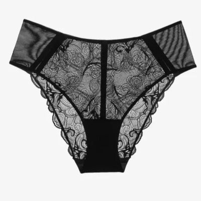 Ajour Las Ventas Mid Rise Lace Panty T82-Anna Bella Fine Lingerie-Black-XSmall-