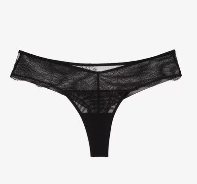 Ajour Leicester Seamless Back Thongs C170 in Black-Panties-Ajour-Black-XSmall-Anna Bella Fine Lingerie, Reveal Your Most Gorgeous Self!