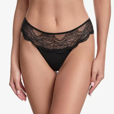 Ajour Leicester Seamless Back Thongs C170 in Black-Panties-Ajour-Black-XSmall-Anna Bella Fine Lingerie, Reveal Your Most Gorgeous Self!