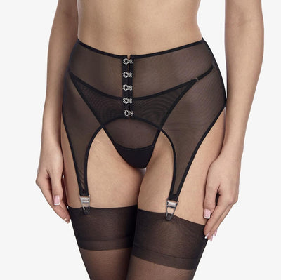 Ajour Loveessence Garter Belt PJ1-Garter Belt-Ajour-Black-XSmall-Anna Bella Fine Lingerie, Reveal Your Most Gorgeous Self!