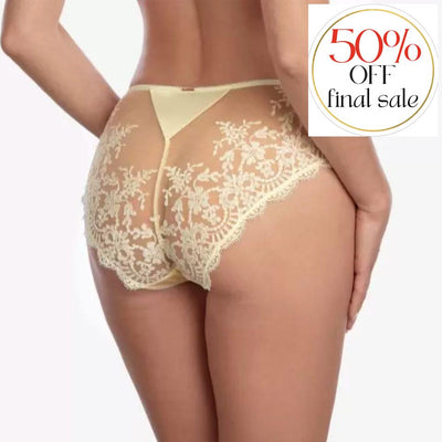 Ajour Lyceum Lace Back Panties T8 in Cream-Panties-Ajour-Cream-Small-Anna Bella Fine Lingerie, Reveal Your Most Gorgeous Self!