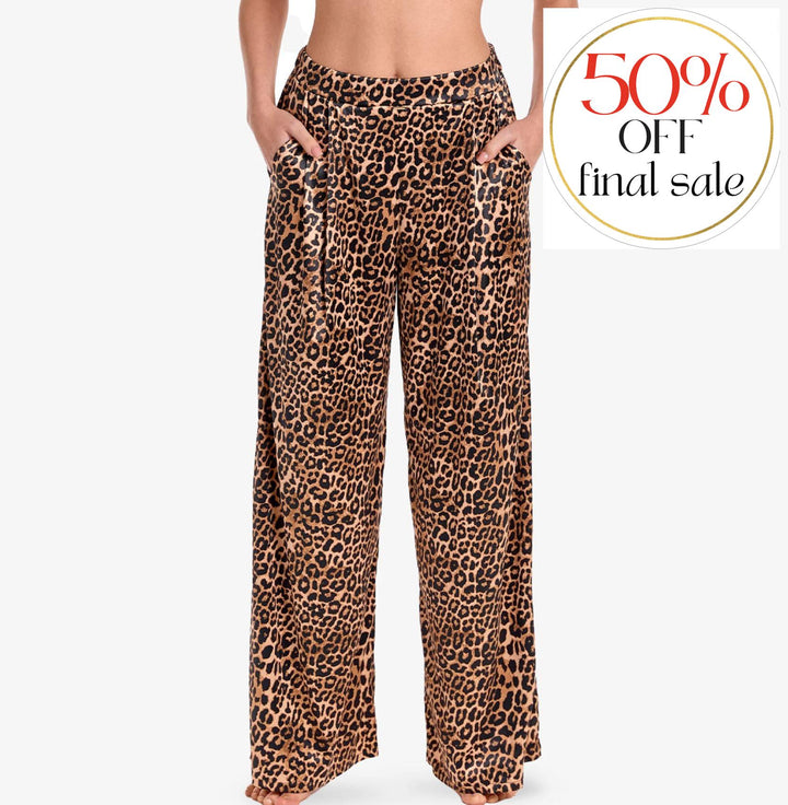 Ajour Mirage Satin Cami &amp; Lounge Pant shj5 hrj11-Loungewear-Ajour-Animal Print-XSmall-Anna Bella Fine Lingerie, Reveal Your Most Gorgeous Self!